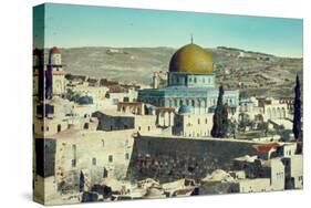 Jerusalem: Dome of the Rock and Western Wall, c.1950-null-Stretched Canvas