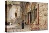 Jerusalem: Entrance to the Church of the Holy Sepulchre-null-Stretched Canvas