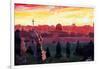 Jerusalem - Eternal City With Golden Sky-Markus Bleichner-Framed Art Print