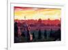 Jerusalem - Eternal City With Golden Sky-Markus Bleichner-Framed Art Print