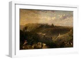 Jerusalem from the Mount of Olives, 1860 (Oil on Canvas)-David Roberts-Framed Giclee Print