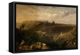 Jerusalem from the Mount of Olives, 1860 (Oil on Canvas)-David Roberts-Framed Stretched Canvas