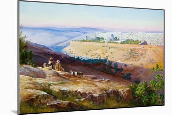 Jerusalem from the Mount of Olives by Edward Lear-null-Mounted Giclee Print