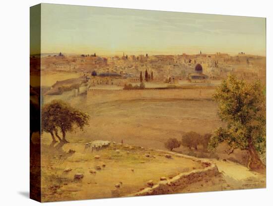 Jerusalem from the Mount of Olives (W/C on Paper)-Stanley Inchbold-Stretched Canvas