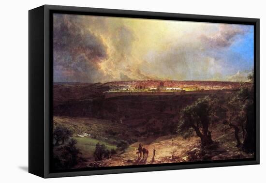 Jerusalem From The Mount Of Olives-Frederic Edwin Church-Framed Stretched Canvas