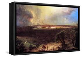 Jerusalem From The Mount Of Olives-Frederic Edwin Church-Framed Stretched Canvas