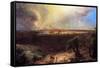 Jerusalem From The Mount Of Olives-Frederic Edwin Church-Framed Stretched Canvas