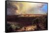 Jerusalem From The Mount Of Olives-Frederic Edwin Church-Framed Stretched Canvas