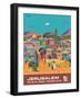 Jerusalem Israel - via El Al Israel Airlines, Vintage Airline Travel Poster, 1970s-Peri Rosenfeld-Framed Art Print