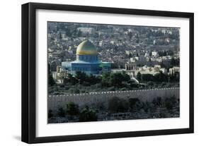 Jerusalem, Israel, View from the Mount of Olives, Dome of the Rock in the Center-null-Framed Giclee Print