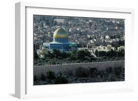 Jerusalem, Israel, View from the Mount of Olives, Dome of the Rock in the Center-null-Framed Giclee Print