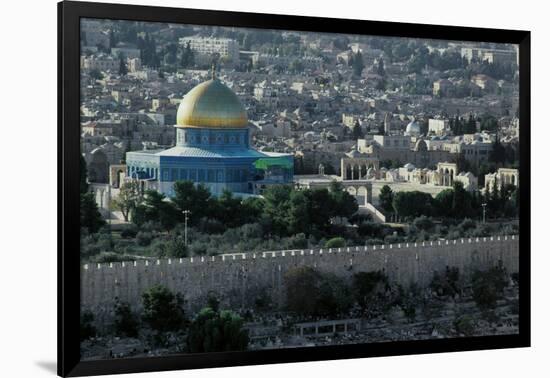 Jerusalem, Israel, View from the Mount of Olives, Dome of the Rock in the Center-null-Framed Giclee Print