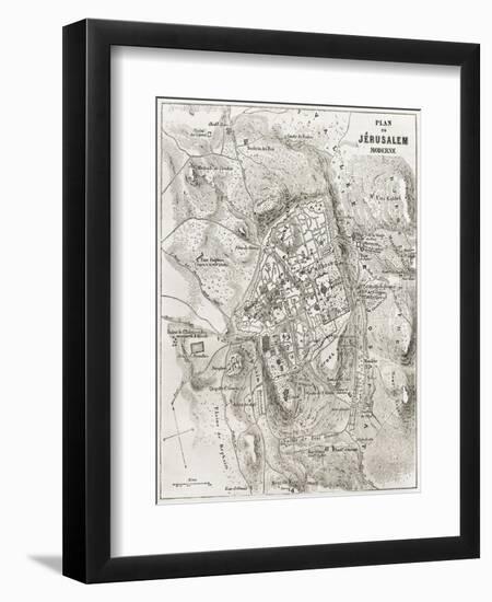 Jerusalem Old Map-marzolino-Framed Art Print