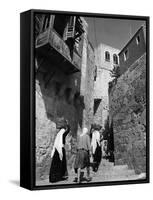 Jerusalem Street Scene-null-Framed Stretched Canvas