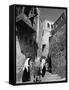 Jerusalem Street Scene-null-Framed Stretched Canvas