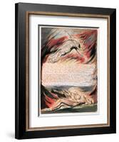 Jerusalem the Emanation of Giant Albion, The Divine Hand Found the Two Limits, Satan and Adam, 1804-William Blake-Framed Giclee Print