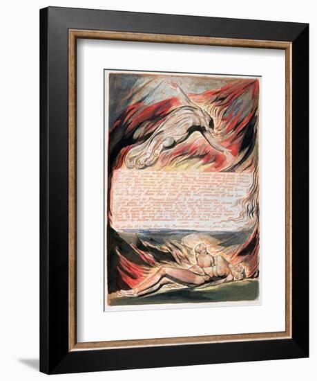 Jerusalem the Emanation of Giant Albion, The Divine Hand Found the Two Limits, Satan and Adam, 1804-William Blake-Framed Giclee Print