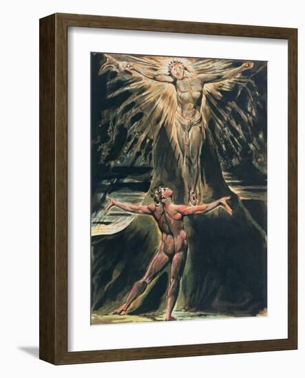 Jerusalem the Emanation of the Giant Albion, Plate 76 Albion Before Christ Crucified-William Blake-Framed Giclee Print