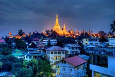 Sunrise at Shwedagon Pagoda-Jerzy Opoka-Framed Photographic Print