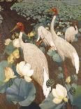 Indian Sarus Cranes on Gold Leaf-Jesse Arms Botke-Stretched Canvas