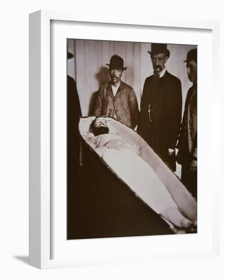 Jesse James in His Coffin after Being Shot Dead in 1882-American Photographer-Framed Giclee Print