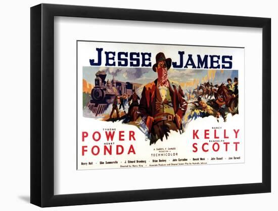 Jesse James, Tyrone Power As Jesse James, 1939-null-Framed Photo