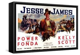 Jesse James, Tyrone Power As Jesse James, 1939-null-Framed Stretched Canvas