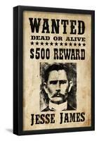 Jesse James Wanted Advertisement Print Poster-null-Framed Poster