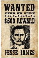 Jesse James Wanted Advertisement Print Poster-null-Lamina Framed Poster