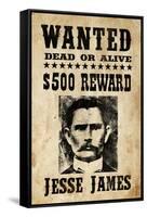 Jesse James Wanted Advertisement Print Poster-null-Framed Stretched Canvas