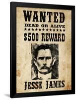 Jesse James Wanted Advertisement-null-Framed Poster