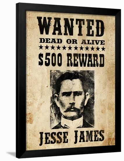 Jesse James Wanted Advertisement-null-Framed Poster