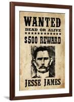 Jesse James - Wanted Advertisement-null-Framed Art Print