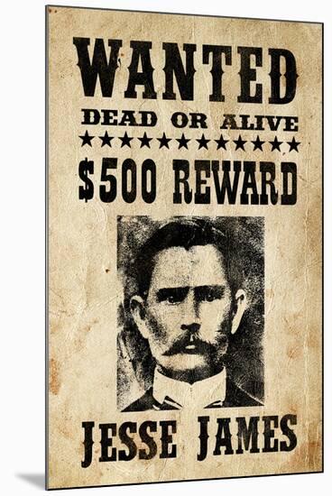 Jesse James - Wanted Advertisement-null-Mounted Art Print
