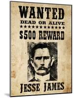 Jesse James Wanted Advertisement-null-Mounted Art Print