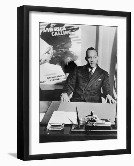 Jesse Owens as National Coordinator of Racial Activities in 1942-null-Framed Photo