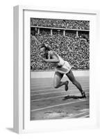 Jesse Owens at the Start of the 200 Metres at the Berlin Olympic Games, 1936-null-Framed Giclee Print
