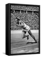 Jesse Owens at the Start of the 200 Metres at the Berlin Olympic Games, 1936-null-Framed Stretched Canvas