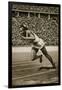 Jesse Owens at the Start of the 200m Race at the 1936 Berlin Olympics-null-Framed Giclee Print