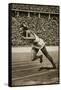 Jesse Owens at the Start of the 200m Race at the 1936 Berlin Olympics-null-Framed Stretched Canvas