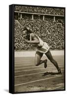 Jesse Owens at the Start of the 200m Race at the 1936 Berlin Olympics-null-Framed Stretched Canvas