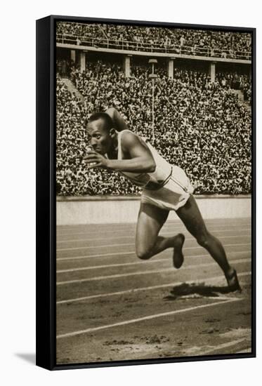 Jesse Owens at the Start of the 200m Race at the 1936 Berlin Olympics-null-Framed Stretched Canvas