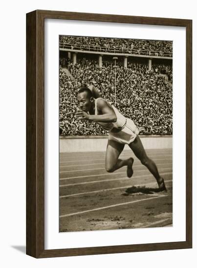 Jesse Owens at the Start of the 200m Race at the 1936 Berlin Olympics-null-Framed Giclee Print