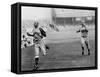 Jesse Owens Beating Baseball Player George CAse in 100-Yard Dash at Cleveland Stadium-null-Framed Stretched Canvas