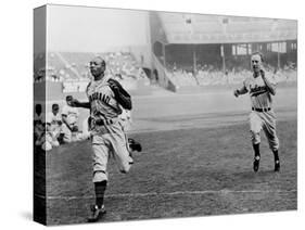 Jesse Owens Beating Baseball Player George CAse in 100-Yard Dash at Cleveland Stadium-null-Stretched Canvas