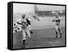 Jesse Owens Beating Baseball Player George CAse in 100-Yard Dash at Cleveland Stadium-null-Framed Stretched Canvas
