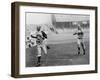 Jesse Owens Beating Baseball Player George CAse in 100-Yard Dash at Cleveland Stadium-null-Framed Photo