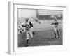 Jesse Owens Beating Baseball Player George CAse in 100-Yard Dash at Cleveland Stadium-null-Framed Photo