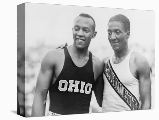 Jesse Owens with Ralph Metcalfe-null-Stretched Canvas