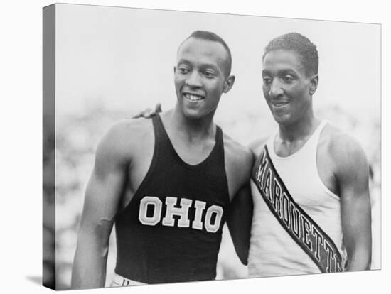 Jesse Owens with Ralph Metcalfe-null-Stretched Canvas